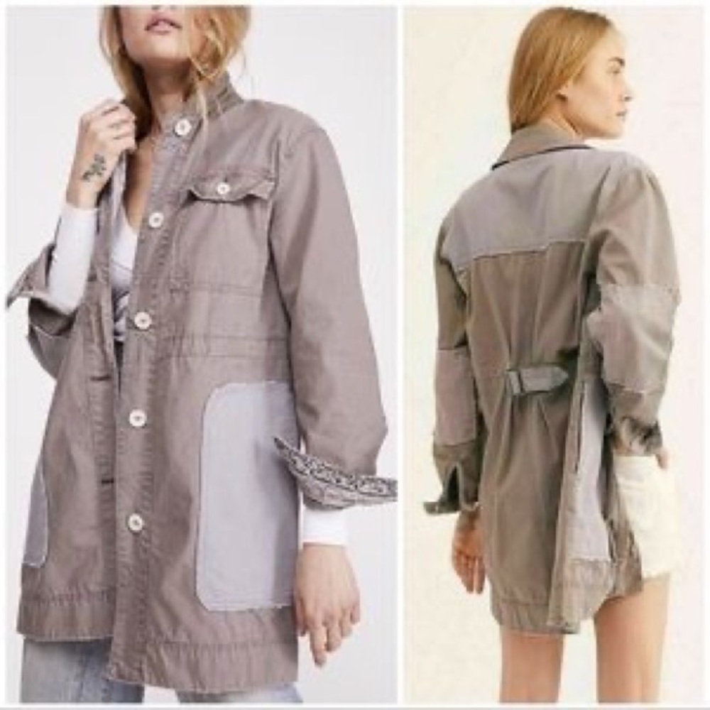 Free People We the Free Apollo Distressed Utility Jacket Size Small - Picture 2 of 10